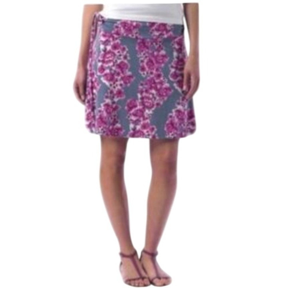 Patagonia Lithia Floral Wrap Skirt Blue Purple Organic‎ Cotton Tencel Mini Small